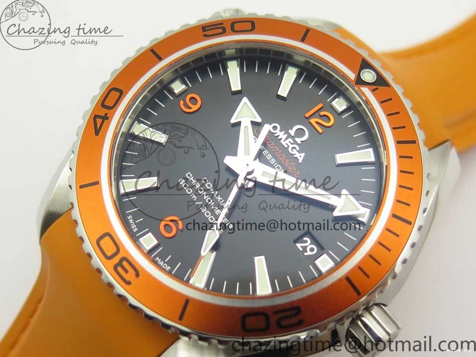 0317 Planet Ocean Professional Orange Bezel 42mm 1:1 VSF Best Edition on Orange Rubber Strap A8500 Super Clone Original 7947